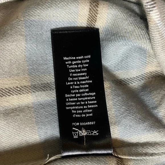 Rag & Bone Cruz Shirt Beige and Gray Plaid Shirt Size Small - Picture 9 of 10